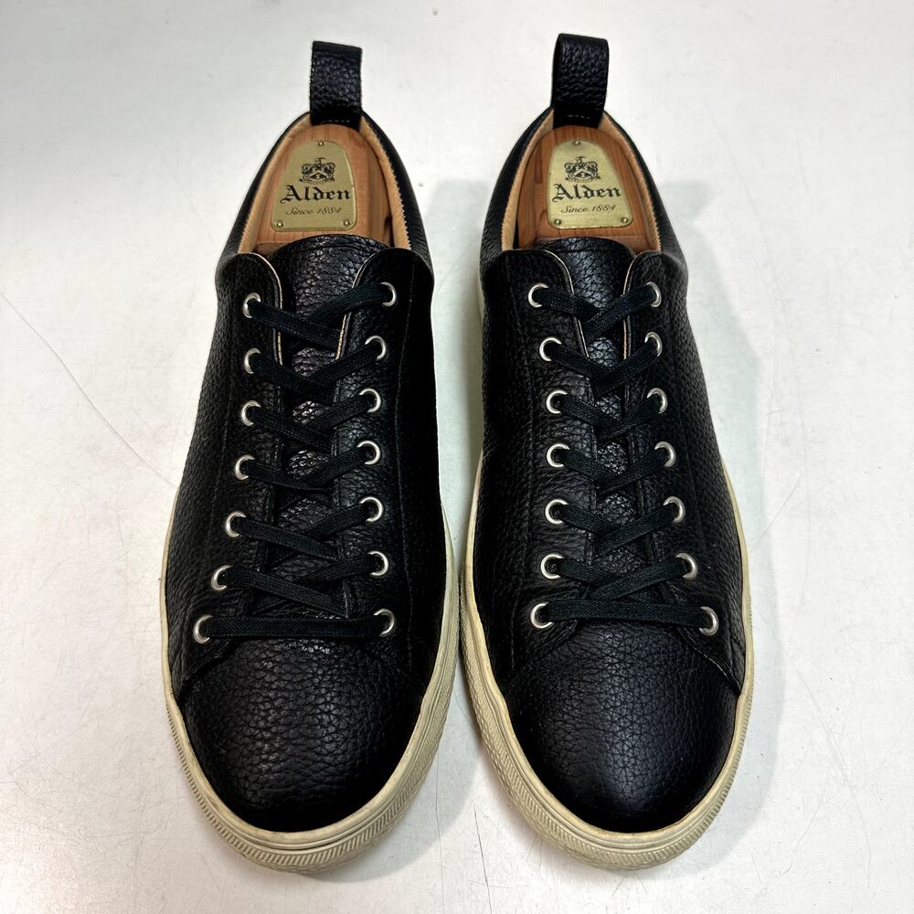 VGUC Buddy Bull Terrier Sneakers Black Leather Made in Japan JPN 26.5 US 8.5 D